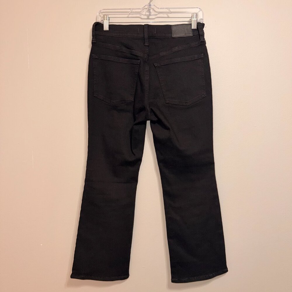 Madewell Mid-Rise Kick Out Crop Jeans 28P Black Magic Stretch Denim Petite - Picture 8 of 8